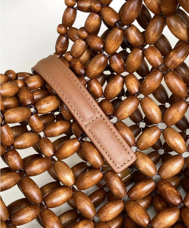Saint Laurent Le 5 A 7 Large In Wood Beads 823807 Coffee